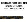 Drill America 29 Piece HSS Black and Gold Stub Drill Bit Set, 1/16" - 1/2" KFD29S-SET